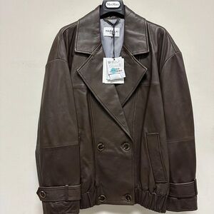 MaxMara Dark Brown Leather Jacket